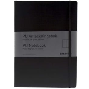 Notesbog BNT A4 sort, 80 g/m² papir, karton 12 stk