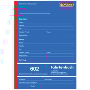 Fahrtenbuch Herlitz 602, A5, 32 Blatt