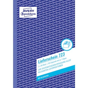 Lieferscheinbuch Avery Zweckform 723, A5, 2x50 Blatt