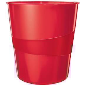Papierkorb Leitz WOW, 15 l, rot metallic