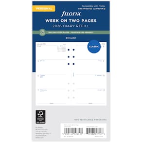 Dagbok ECO Personal 2026 Vecka Per Uppslag Engelsk