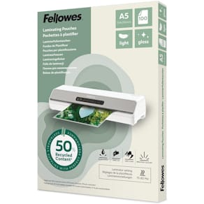 Lamineerhoes Fellowes, 50% gerecycleerd, glanzend, A5, pak