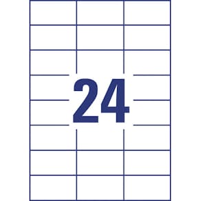 Folienetiketten Avery Zweckform wetterfest, 70 x 37 mm, weiß, 20