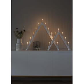 Elljusstake 11 ljus vikbar 86x82 trä vit