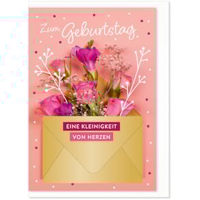 Geburtstagskarte KOMMA³ Geldschein, bunt, mit Umschlag