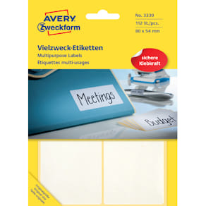 Etiketten Avery Zweckform Vielzweck, 80 x 54 mm, 112 St., weiß