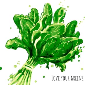 Motivserviette Paper+Design Kulinarik Spinat, 33x33 cm