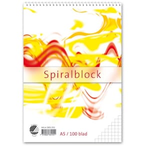 Spiralblock A5, rutat, 60g, 10st