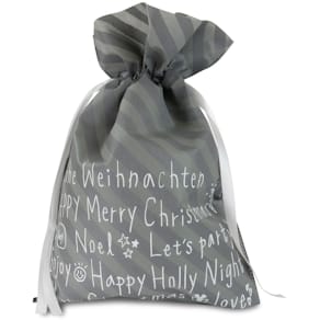 Geschenksack Noname, Text, grau, 30 x 45 cm (Weihnachten)