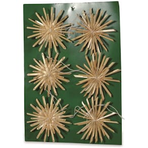 Strohstern Noname, 6 Stück, natur, sortiert