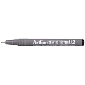 Tegnepenne Artline EK233 0,1–0,5 mm sort, 12 stk