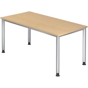 Schreibtisch HAMMERBACHER HS16, ahorn/silber, 160 x 80 cm