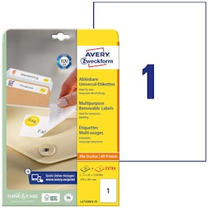 Etikett AVERY avtagb 210x297mm 30/fp
