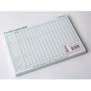 Yatzyblok, NoName, Yatzy pad, A5, hvid 148x210mm, pakke a 3 stk