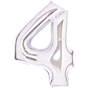 Folienballon AMSCAN Zahl 4, silber