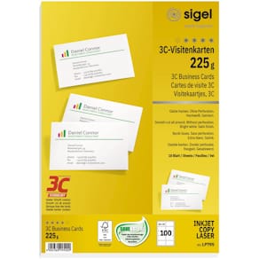 Visitenkarten Sigel 3C, hochweiß, 100 Karten