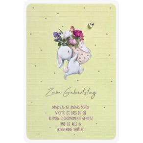 Geburtstagskarte PERLEBERG Finest Collektion, 11,6 x 16,6 cm, mit