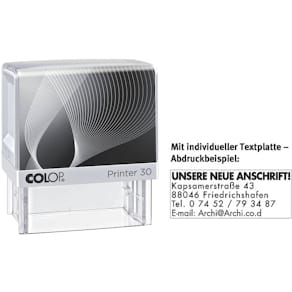 Stempelautomat COLOP Printer 30 mit Stempelplatte, 47 x 18 mm