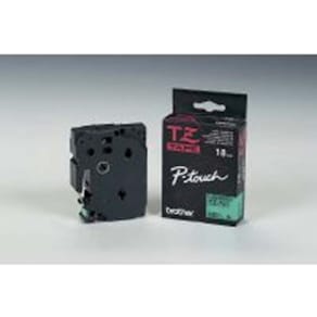 Labeltape Brother TZe-741 sort på grøn, lamineret 18 mm x 8 m