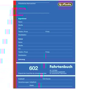 Fahrtenbuch Herlitz 602, A5, 32 Blatt