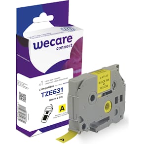 Märkband Wecare TZe 12mm sv/gu