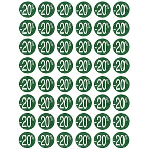 Kortinglabel Agipa, -20%, groen, pak van 192 stuks, verwijderbaar