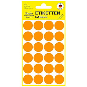 Färgkodningsprick AVERY Ø18mm oran 96/fp