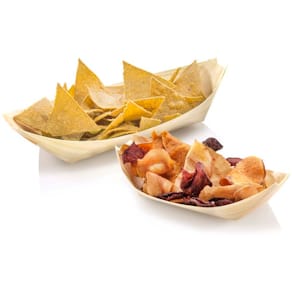 Træbåd fødevaregodkendt, 80x60x20 mm, 50 stk