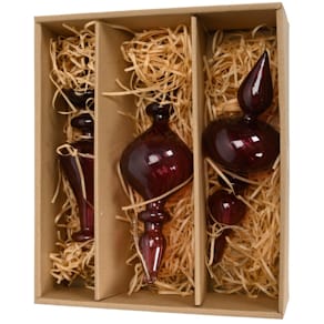 Weihnachtsbaumschmuck Zapfen, bordeaux, sortiert