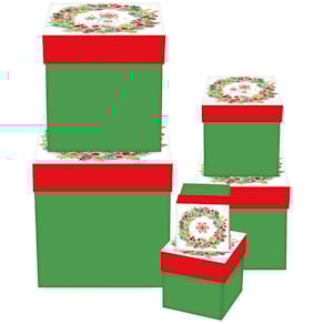 Geschenkkarton-Set BRAUN + COMPANY Aquarellkranz, Weihnachten