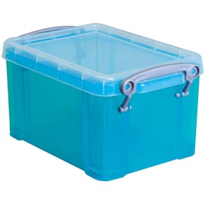 Opbergdoos Really Useful Box 1,6 liter, transparant helblauw