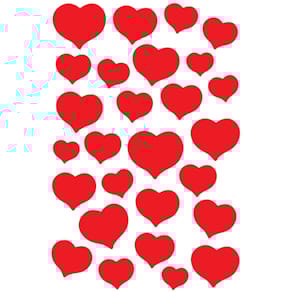 Schmucketiketten HERMA Herzen, rot, 27 Stück