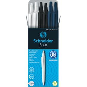 Balpen Schneider Reco, medium, geassorteerde kleuren, doos van 6
