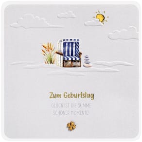 Geburtstagskarte PERLEBERG Finest Collektion, 15 x 15 cm, bunt