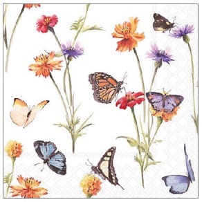 Serviette AMBIENTE Butterfly garden, 25x25 cm, 3-lagig, 20 Stück