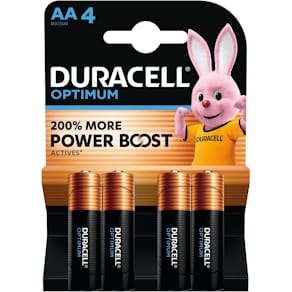 Batterij Duracell Optimum AA, blister van 4 stuks