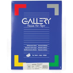 Etiketten Gallery, wit, 38,1 x 21,2 mm, ronde hoeken