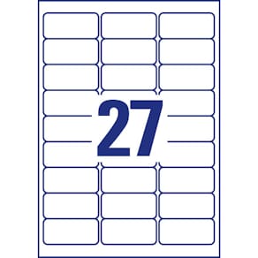 Universaletiketten Avery Zweckform, 63,5x29,6 mm, ablösbar, weiß,