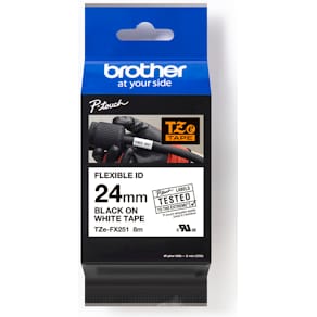 Schriftband Brother TZe-FX251 Flexi-Tape, 24 mm, 8 m, weiß/sw