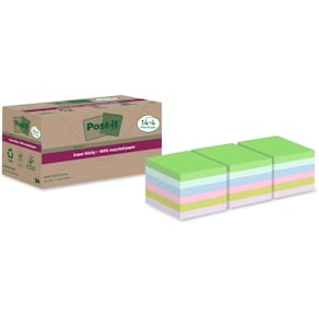 Memo papier Post-it Super Sticky Notes Recycled, 70 vel, ft 76 x 