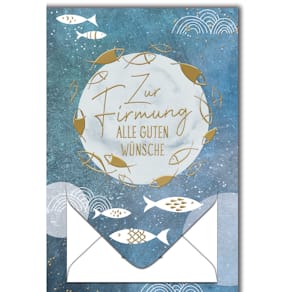 Glückwunschkarte Firmung, mit Umschlag, 11,5 x 17 cm, bunt