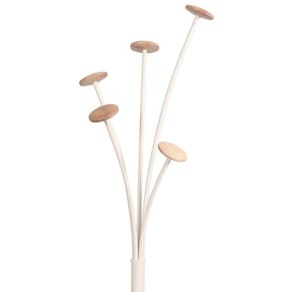 Stumtjener ALBA 5 kroker 187cm hvit/tre