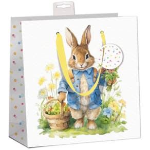 Ostertragetasche SKORPION, Hase, weiß/bunt