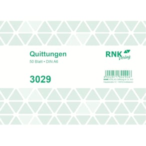 Quittungsblock RNK A6, mit MwSt-Ausweisung, 50 Blatt