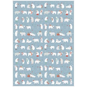 Geschenkpapier TURNOWSKY Weihn.Offset Kinder Eisbären, 50 x 70 cm