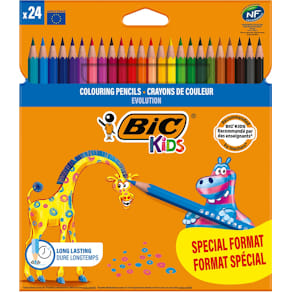 Kleurpotlood BIC Kids Evolution, blister van 18 + 6 gratis