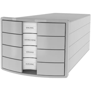 Schubladenbox HAN IMPULS, 4 Schubladen, lichtgrau