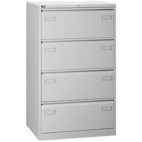 Hängeregistraturschrank Bisley Light, 4 Schubladen, lichtgrau