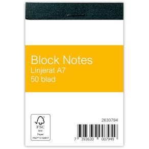 Block Perforerat A7, linjerat, 60g, 10st