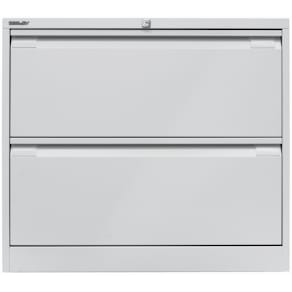 Hängeregistraturschrank Bisley, 2 Schubladen, hellgrau